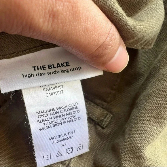 Joes Jeans Size 32 Green The Blake Utility High Waisted Cropped Wide Leg Pant - Picture 7 of 10